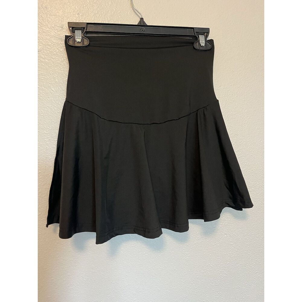 Women's Black Athletic Skort Maternity Size S Stretch Short Solid Pull On